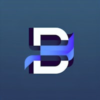 the letter b logo on a dark blue background